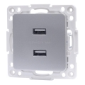 Aigostar - rahmenlose USB-Netzsteckdose 2x USB-A, silber