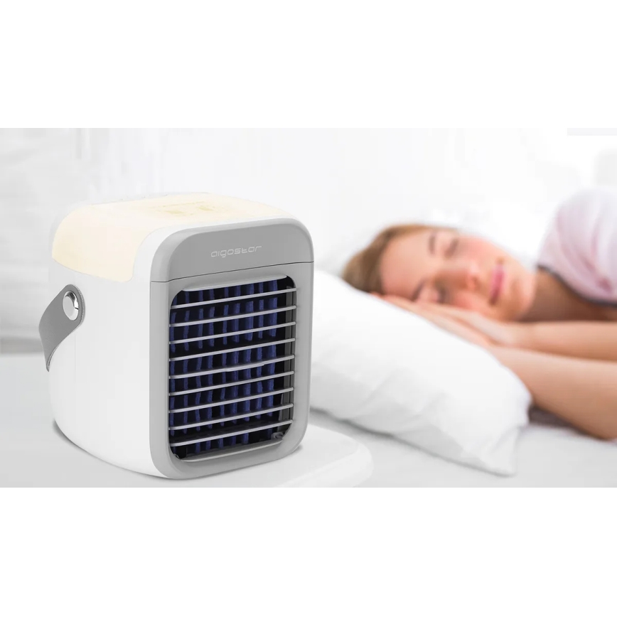 Aigostar - Refroidisseur d'air portable 8W/5V blanc