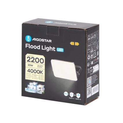 Aigostar - Riflettore LED LED/20W/230V 4000K IP65 nero