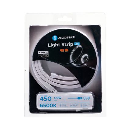 Aigostar - Ruban 1m LED/4,9W/5V 6500K IP65