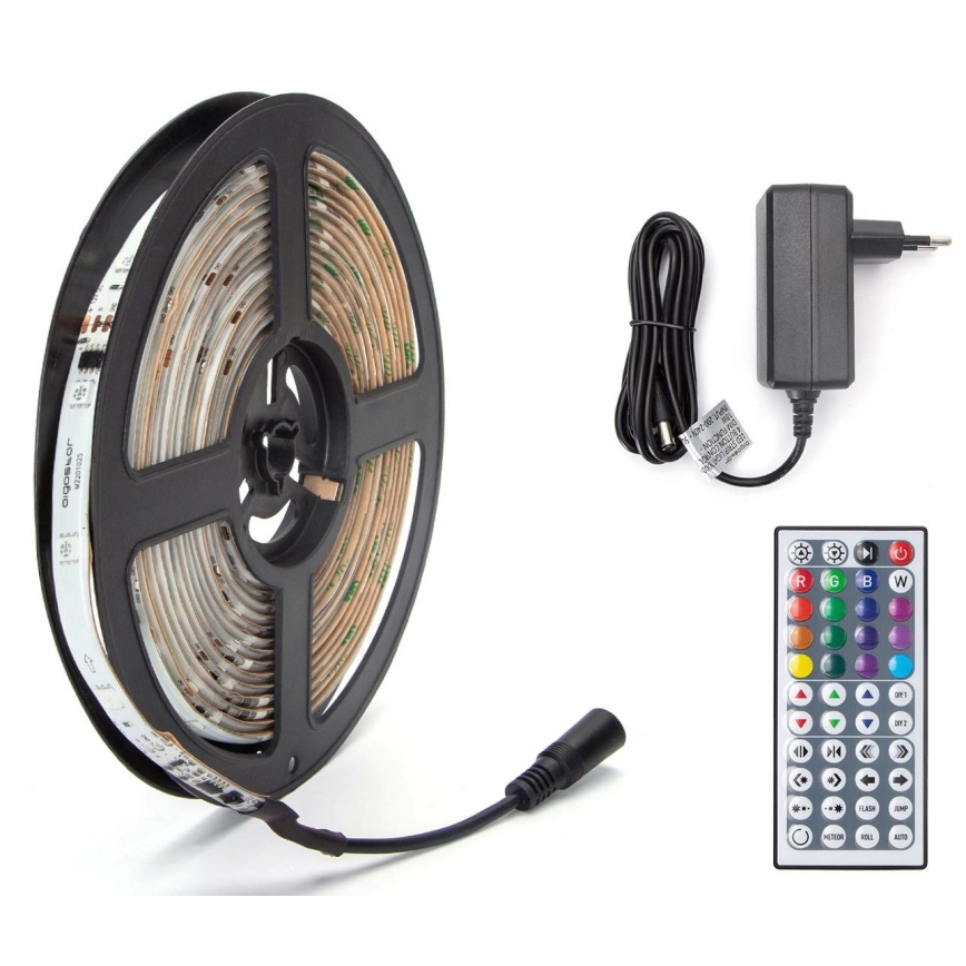 Aigostar - Ruban à intensité variable d'extérieur LED RGB 5m LED/24W/12/230V IP65 + Télécommande