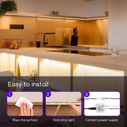 Aigostar - Ruban LED d'extérieur à intensité variable 5m LED/18W/12/230V 3000K IP65