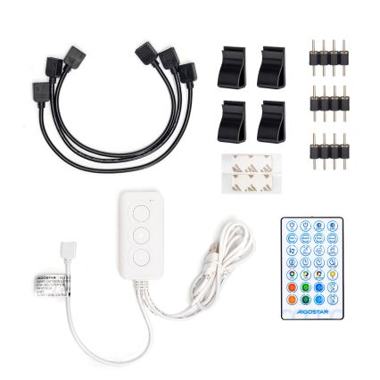 Aigostar - Ruban RGB  connecté à intensité variable 4x0,5m LED/4,5W/5V Wi-Fi + télécommande