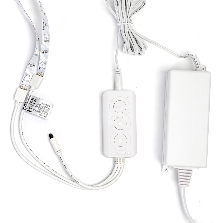 Aigostar - Ruban RGBW à intensité variable LED/48W/12V 2x7,5 m Wi-Fi