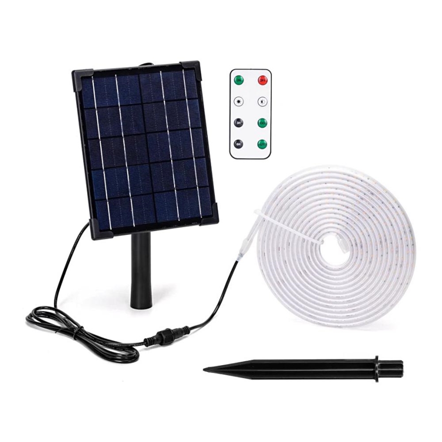 Aigostar - Ruban solaire à intensité variable LED/5W/3,2V 5 m 2700K IP65 + télécommande