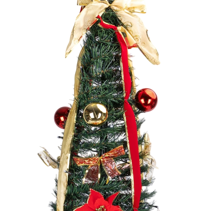 Aigostar - Sapin de Noël LED d'extérieur 100 LED 1,5 m IP44 rouge et blanc froid