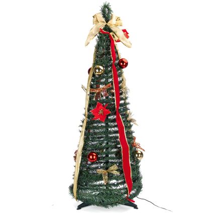 Aigostar - Sapin de Noël LED d'extérieur 100 LED 1,5 m IP44 rouge et blanc froid