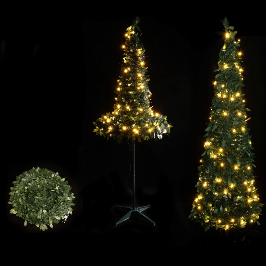 Aigostar - Sapin de Noël LED d'extérieur, 100 LED, 1,5 m, IP44, vert, blanc chaud