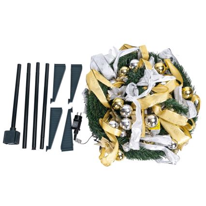 Aigostar - Sapin de Noël LED d'extérieur 150xLED 1,8m IP44 blanc/doré blanc froid