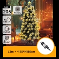 Aigostar - Sapin de Noël LED d'extérieur 205 LED, 8 fonctions, 1,8 m, IP44, blanc chaud