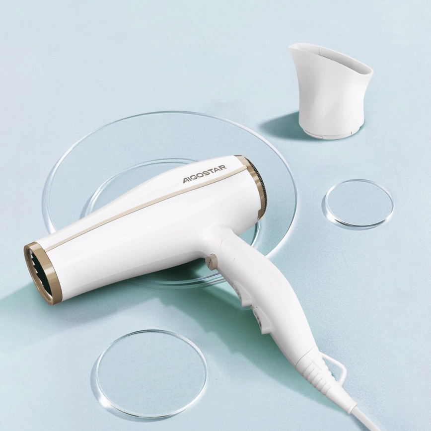 Aigostar - Sèche-cheveux avec ionisateur 2200W/230V blanc