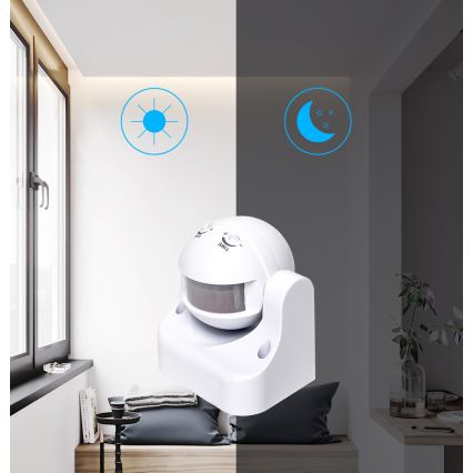 Aigostar - Sensore di movimento a infrarossi da esterno 230V IP44 bianco