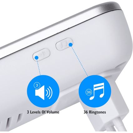 Aigostar - SET 2x Campanello con presa wireless 230V IP44 argento
