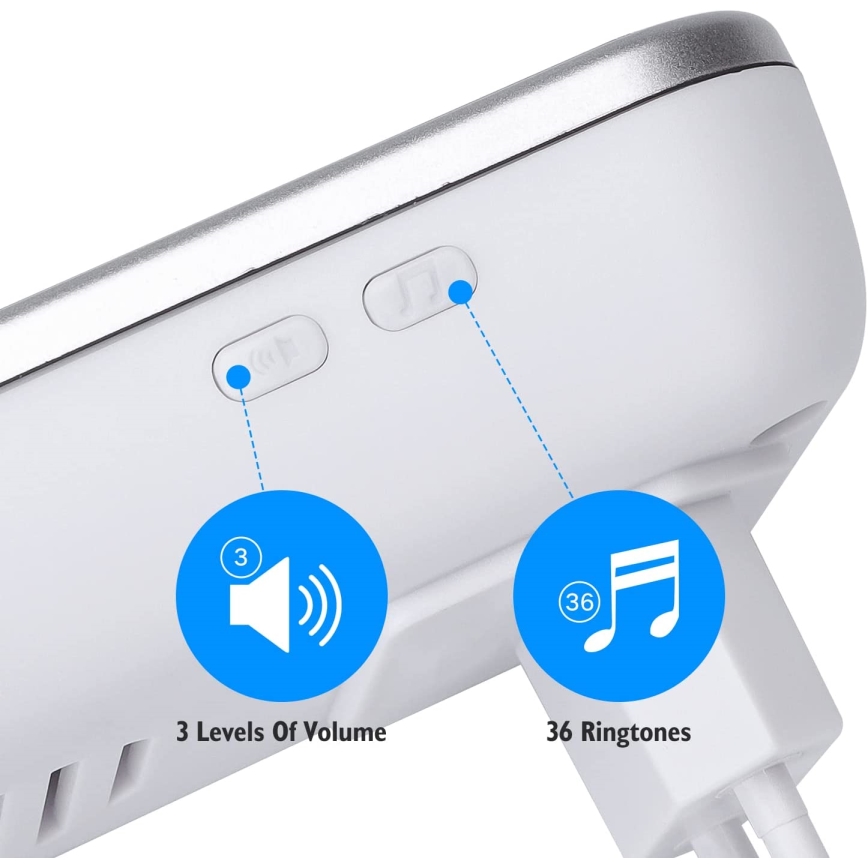Aigostar - SET 2x Campanello con presa wireless 230V IP44 argento