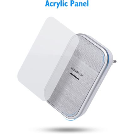 Aigostar - SET 2x Campanello con presa wireless 230V IP44 argento