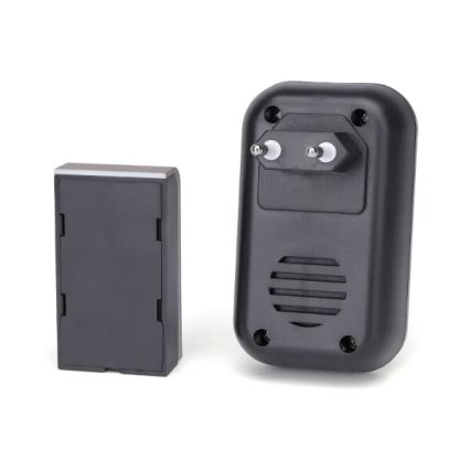 Aigostar - SET 2x Funksteckdose Türklingel 230V IP44 schwarz/kupfer