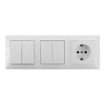 Aigostar - SET 2x Interruttore 2 bottoni con presa 1x16A/250V SCHUKO
