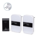 Aigostar - SET 2x Kabellose Steckdosen-Türklingel 230V/12V IP44 weiß/schwarz