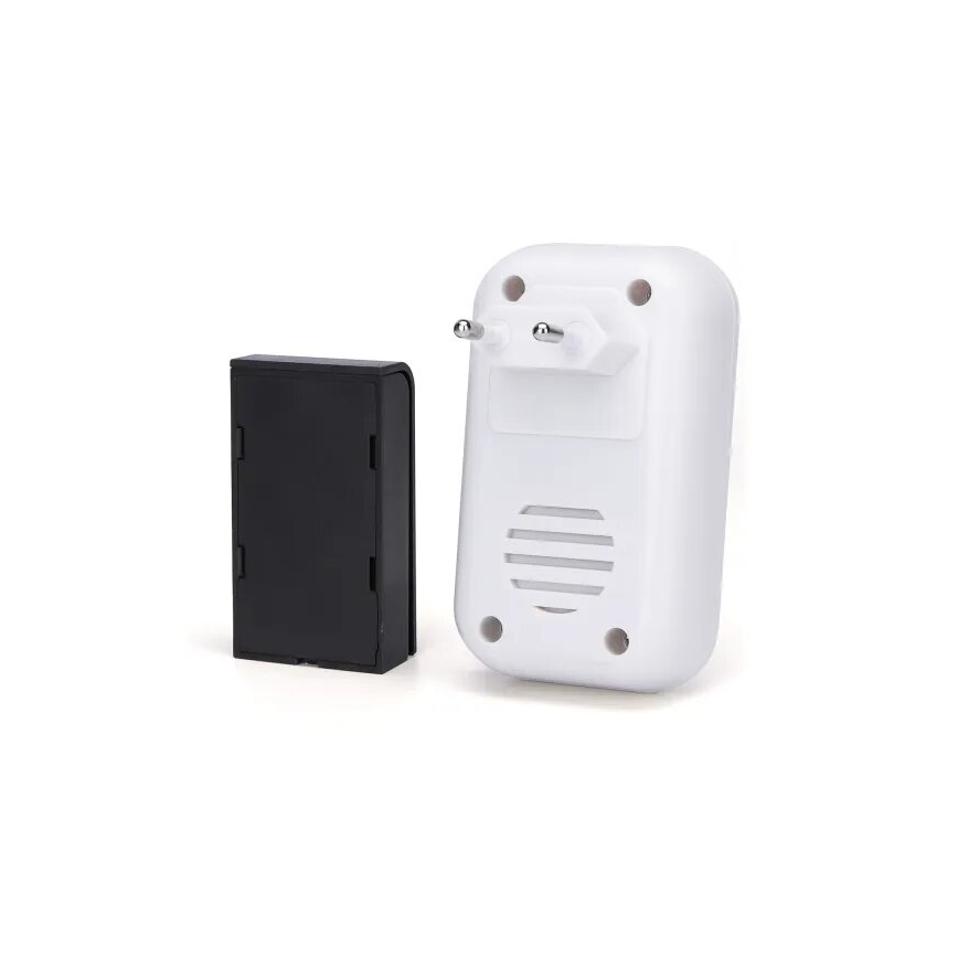 Aigostar - SET 2x Sonnette sans fil 230V IP44 blanche/noire