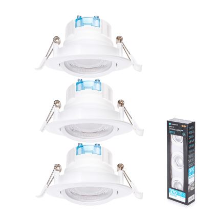 Aigostar - SET 3x faretti da incasso LED/5W/230V 6500K Ø 8,5 cm Bianco