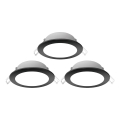 Aigostar - SET 3x Lampada da incasso da esterno LED LED/4,8W/230V 6500K IP65 nero
