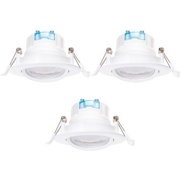 Aigostar - SET 3x LED Einbauleuchte LED/5W/230V 4000K Ø 8,5 cm weiß