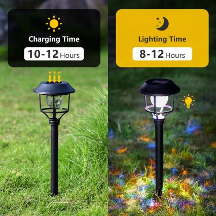 Aigostar - SET 4x Lampada solare LED RGB LED/0,2W/2V 40 mAh IP44