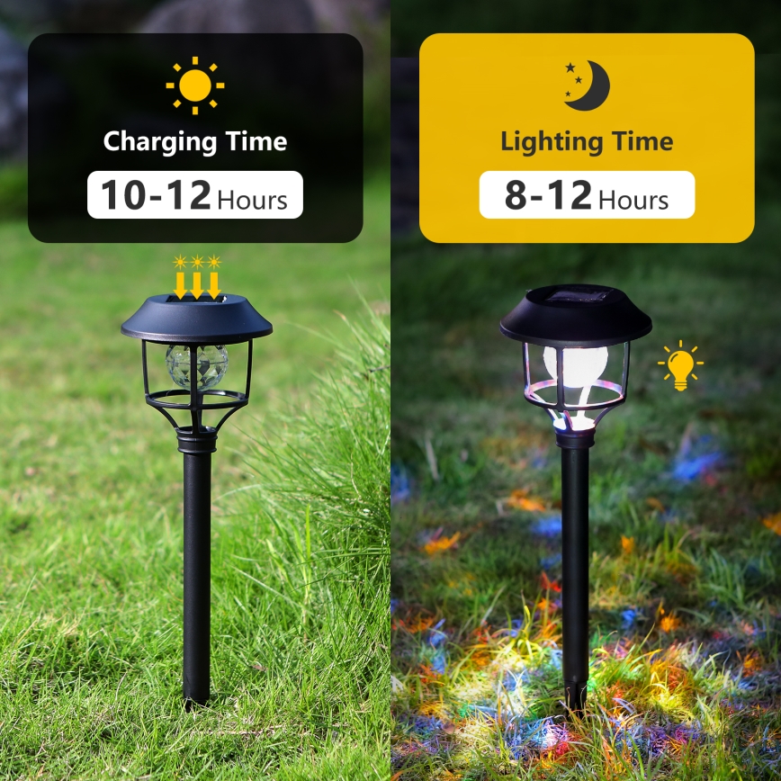 Aigostar - SET 4x Lampada solare LED RGB LED/0,2W/2V 40 mAh IP44