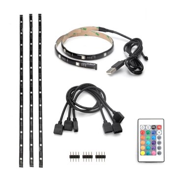 Aigostar - SET 4x Striscia LED RGB Dimmerabile 0,5m LED/2,5W/5V IP65 + tc