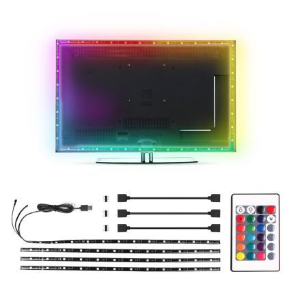 Aigostar - SET 4x Striscia LED RGB Dimmerabile 0,5m LED/2,5W/5V IP65 + tc