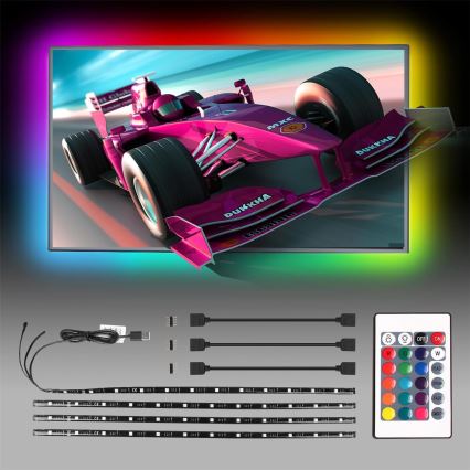 Aigostar - SET 4x Striscia LED RGB Dimmerabile 0,5m LED/2,5W/5V IP65 + tc