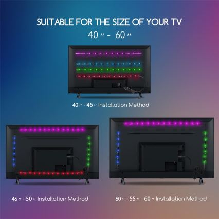 Aigostar - SET 4x Striscia LED RGB Dimmerabile 0,5m LED/2,5W/5V IP65 + tc