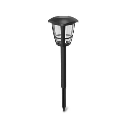 Aigostar - Confezione da 12 lampade solari a LED, 0,06 W/2 V, 33,8 cm, 6500 K, 100 mAh, IP44, nero