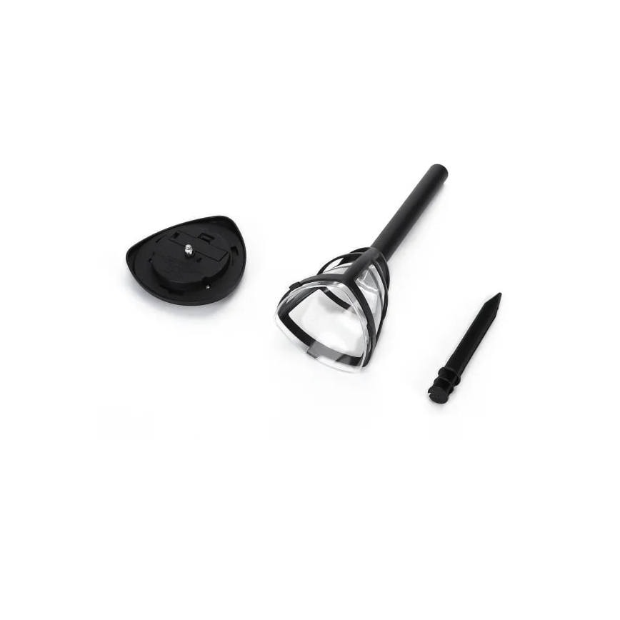 Aigostar - Confezione da 12 lampade solari a LED, 0,06 W/2 V, 33,8 cm, 6500 K, 100 mAh, IP44, nero