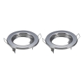 Aigostar - Set da 2 cornici per faretto da incasso GU10, Ø 8 cm, cromo lucido