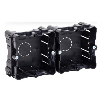 Aigostar - Set da 2 scatole di montaggio per installazione ad incasso, nere