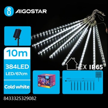 Aigostar - solarbetriebene LED-Weihnachtslichterkette 384xLED/13m IP65 1200 mAh kaltweiß