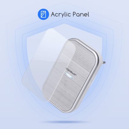 Aigostar - Sonnette sans fil à brancher sur prise 230V/12V IP44, argentée