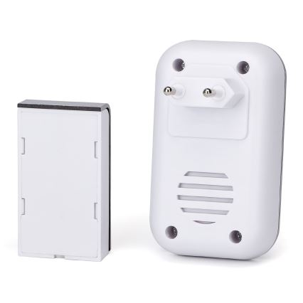 Aigostar - Sonnette sans fil à brancher sur prise 230V/12V IP44, argentée