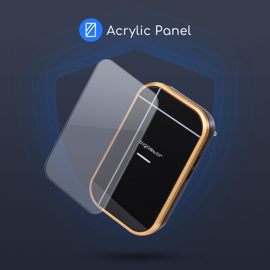 Aigostar - Sonnette sans fil à brancher sur prise 230V/12V IP44 noire