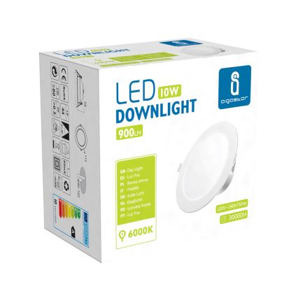 Aigostar - Spot encastrable de salle de bain LED/10W/230V 6000K IP44 d. 11,5 cm blanc