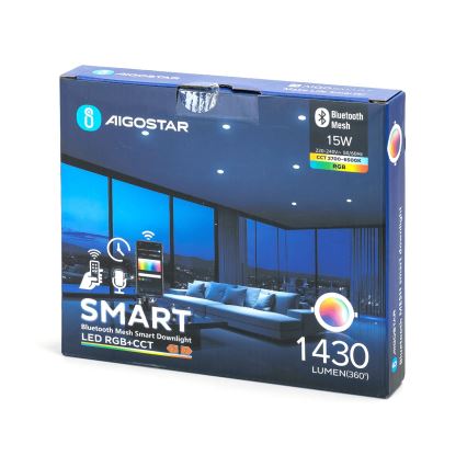 Aigostar - Spot encastrable RGBW à intensité variable MESH LED/15W/230V 2700-6500K d. 17 cm
