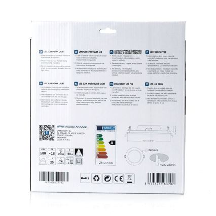 Aigostar - Spot encastrable ULTRATHIN LED/24W/230V 4000K blanc