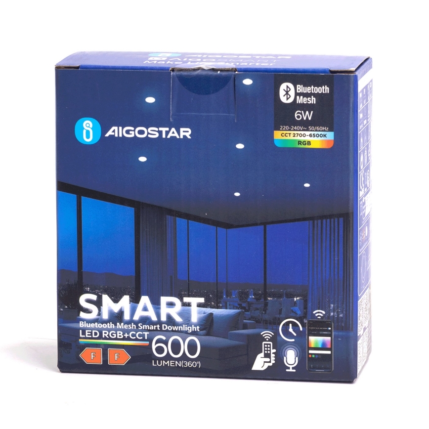 Aigostar - Spot RGBW encastrable salle de bain à intensité variable MESH Smart LED/6W/230V 2700-6500K IP44
