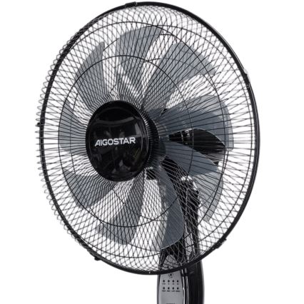 Aigostar - Standventilator 55W/230V 130 cm schwarz + Fernbedienung