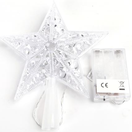 Aigostar - Stella natalizia a LED 10xLED/3xAA, bianco freddo