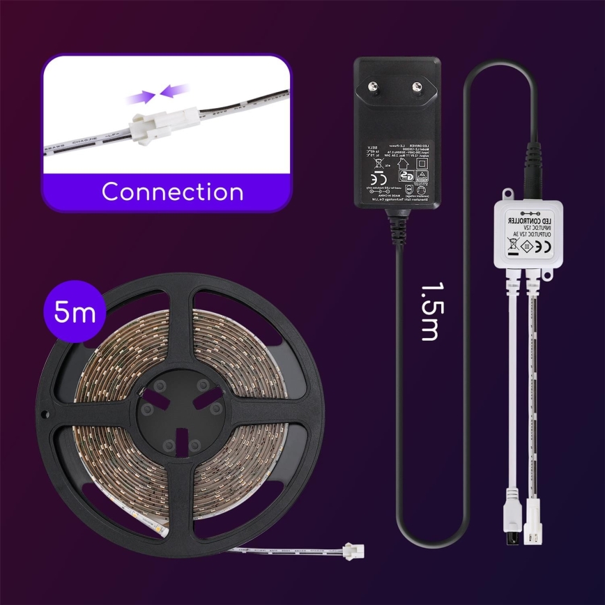 Aigostar - Striscia LED da esterno dimmerabile 5m LED/18W/12/230V 3000K IP65