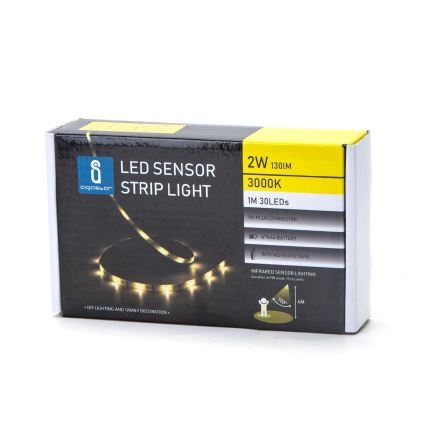 Aigostar - Striscia LED dimmerabile con sensore 1m LED/2W/4xAAA 3000K IP65
