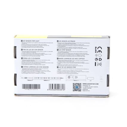 Aigostar - Striscia LED dimmerabile con sensore 1m LED/2W/4xAAA 3000K IP65
