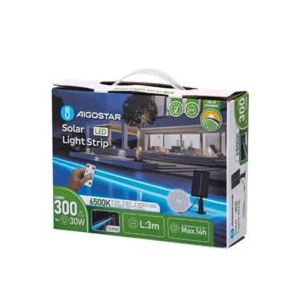 Aigostar - Striscia solare dimmerabile LED/1,6W/3,2V 3 m 6500K IP65 + Telecomando